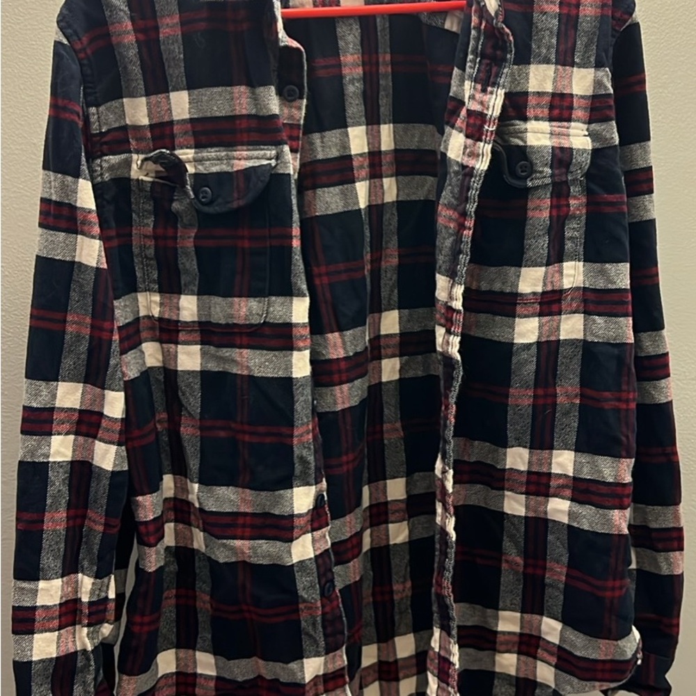 American Eagle Outfitters Red and Black Plaid Shirt